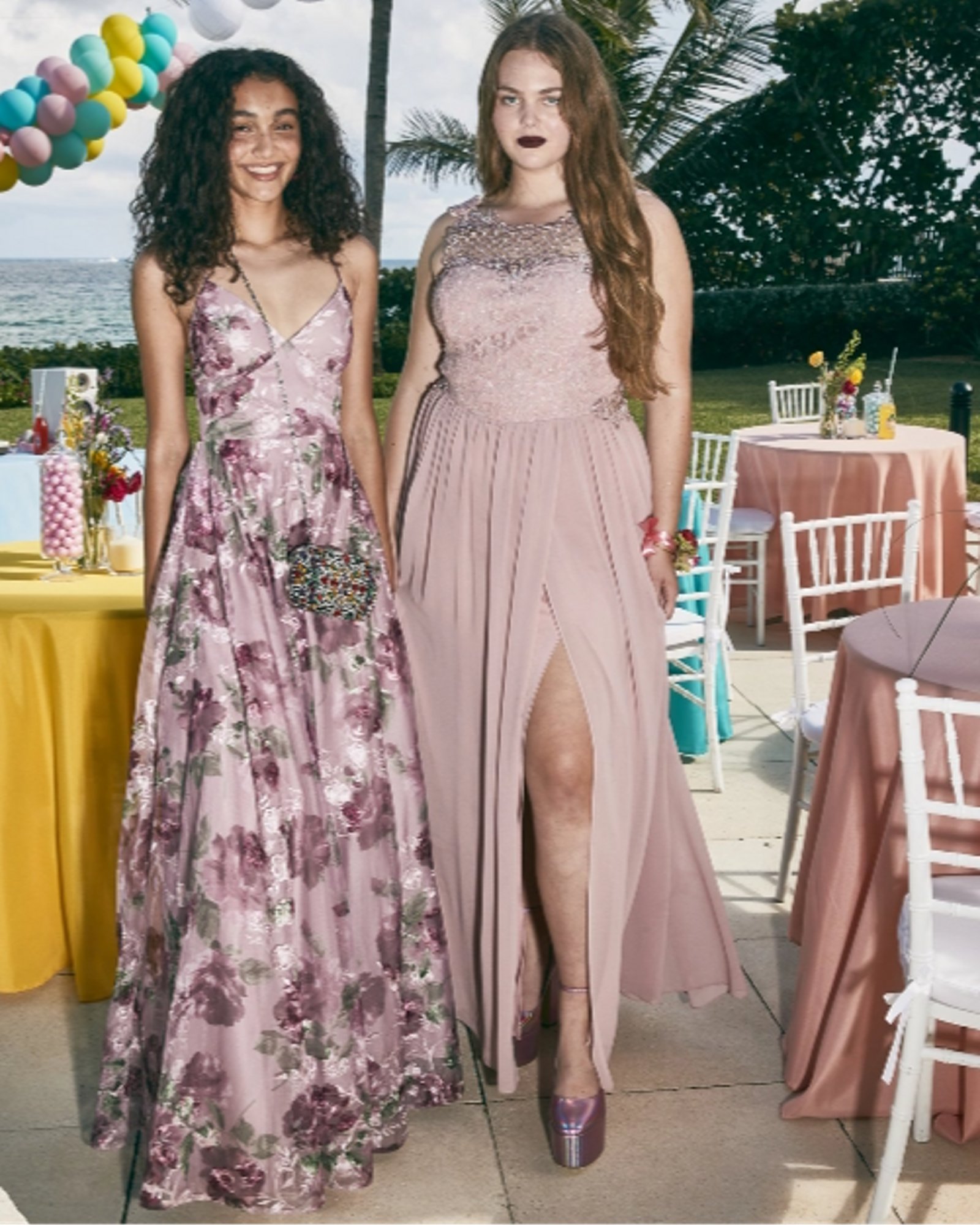 Pink floral dress
